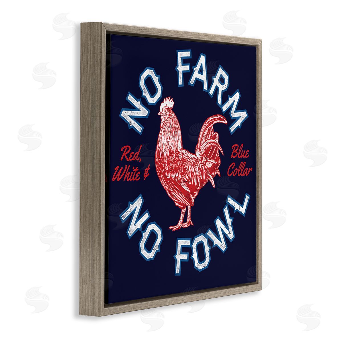 Jedco Brands Inc. No Farm or Fowl Brown Floating Frame Canvas Wall Art Print