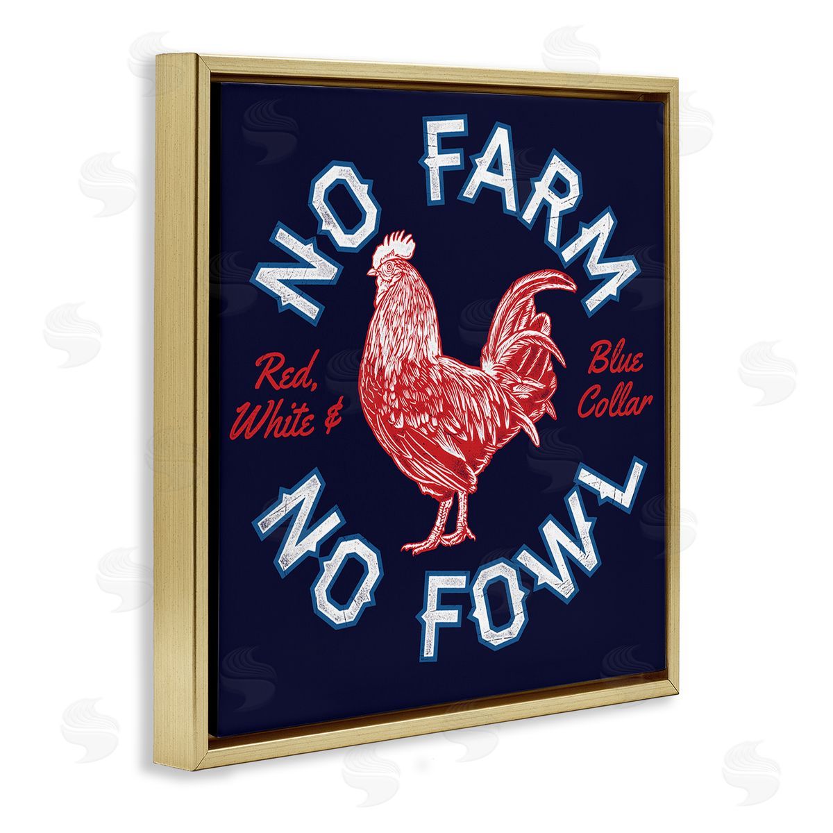 Jedco Brands Inc. No Farm or Fowl Gold Floating Frame Canvas Wall Art Print