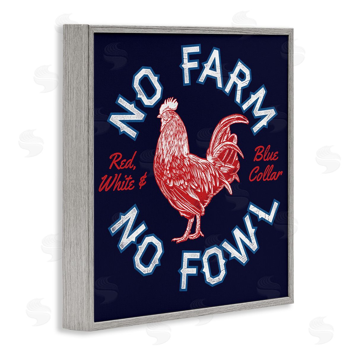 Jedco Brands Inc. No Farm or Fowl Gray Framed Giclee Wall Art Print
