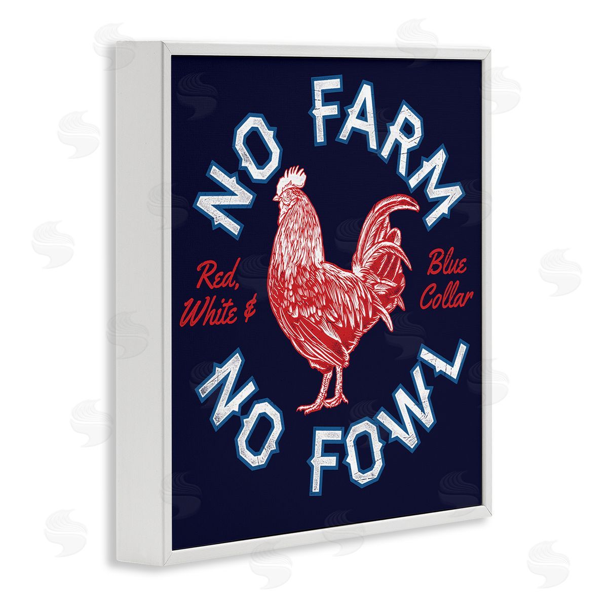 Jedco Brands Inc. No Farm or Fowl White Framed Giclee Wall Art Print
