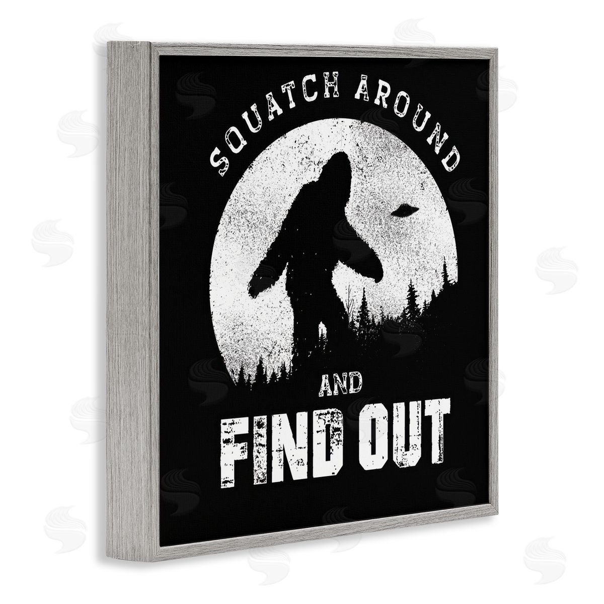 Jedco Brands Inc. Funny Mythical Monster Saying Gray Framed Giclee Wall Art Print