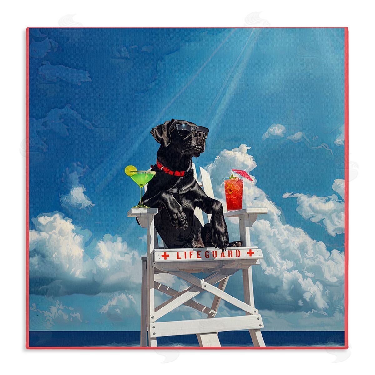 Jim Baldwin Guard Dog Lifeguard Canvas Wall Art Print