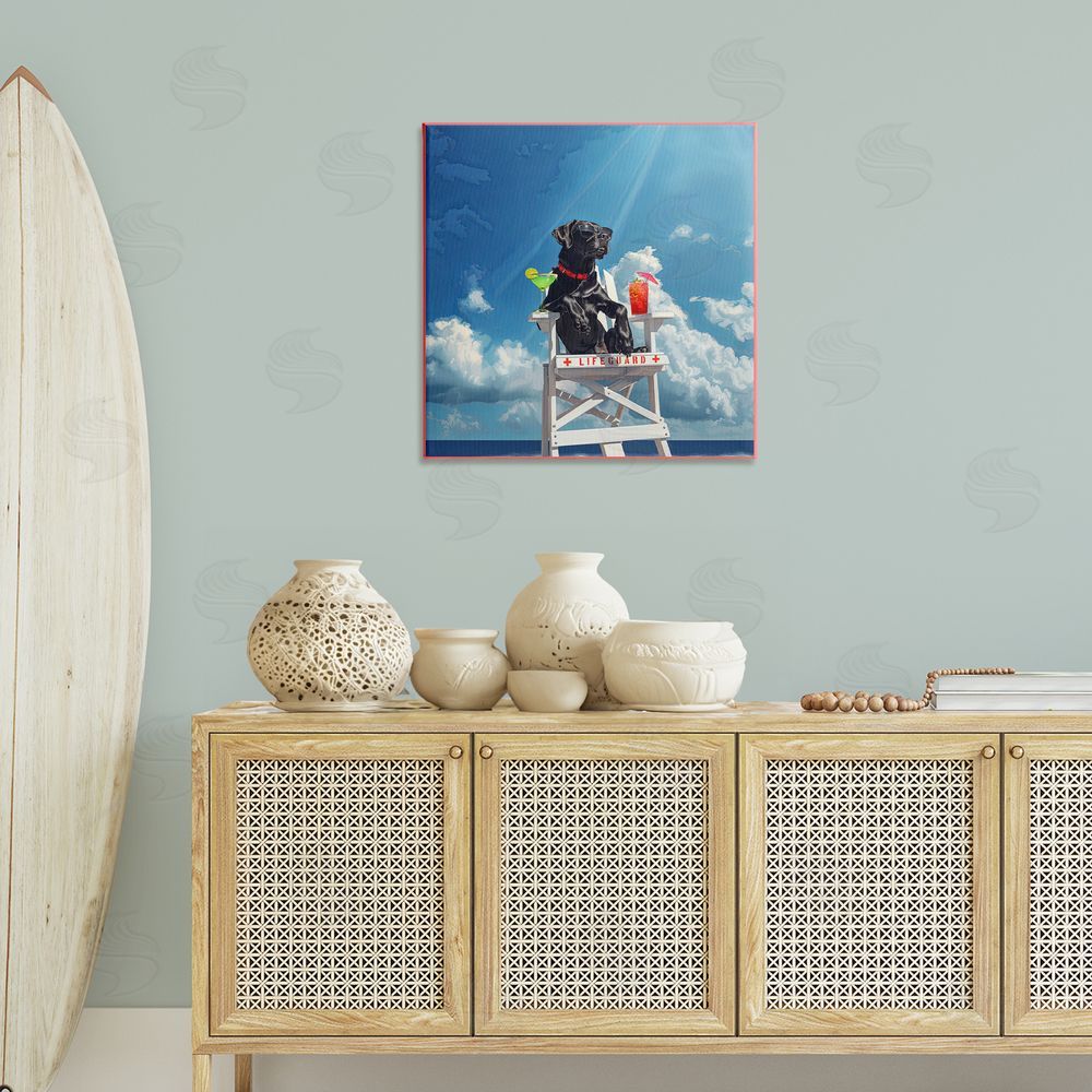 Jim Baldwin Guard Dog Lifeguard Canvas Wall Art Print in Room