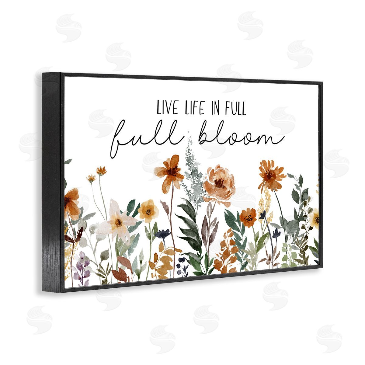 JJ Design House LLC Full Bloom Sentiment Black Framed Giclee Wall Art Print