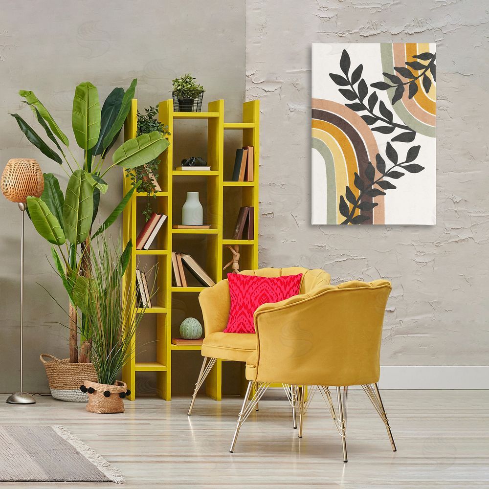 JJ Design House LLC Vine Swathed Rainbows Canvas Wall Art Print in Room