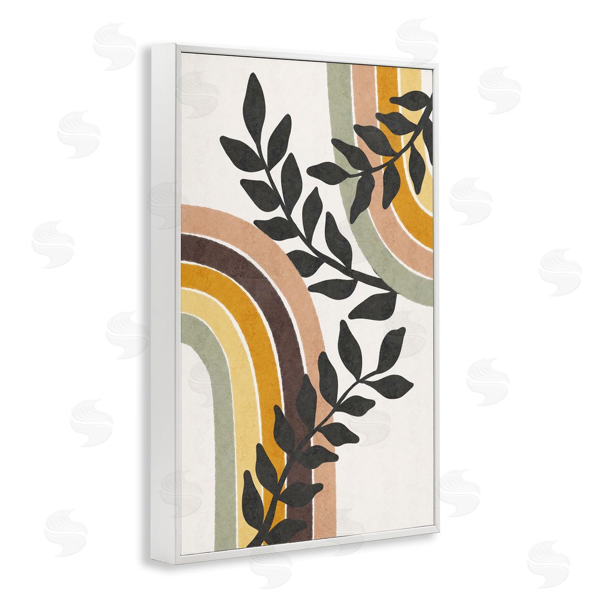 JJ Design House LLC Vine Swathed Rainbows White Framed Giclee Wall Art Print