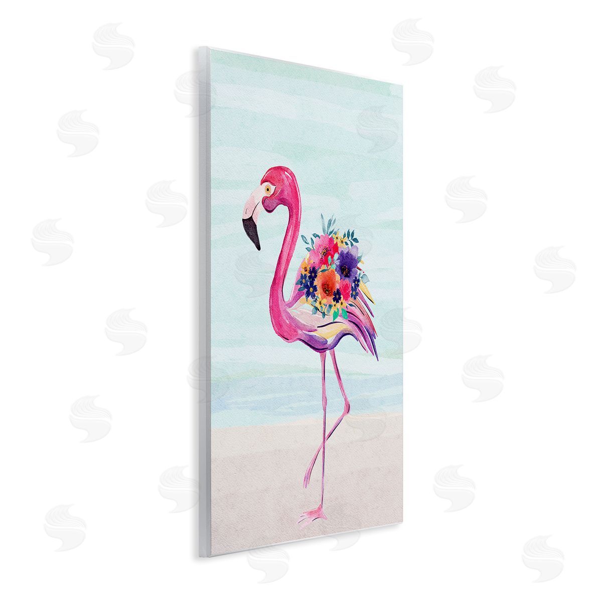 JJ Design House LLC Floral Flamingo Beach Wooden Wall Plaque Art Print