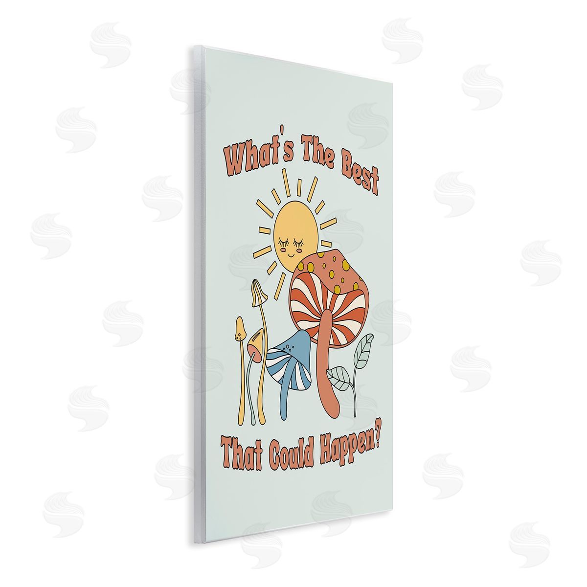 JJ Design House LLC Positivity Vibes with Mushrooms Wooden Wall Plaque Art Print