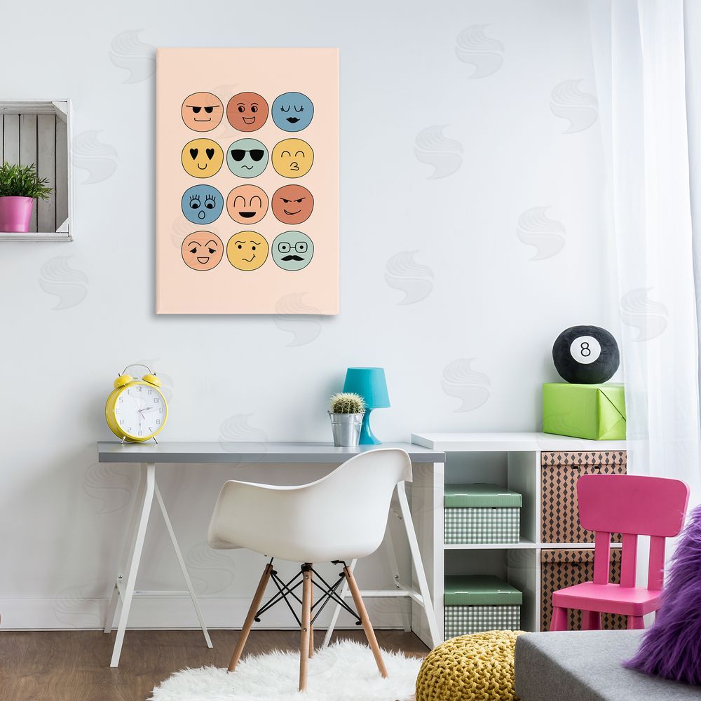 JJ Design House LLC Varied Expressive Faces Canvas Wall Art Print in Room