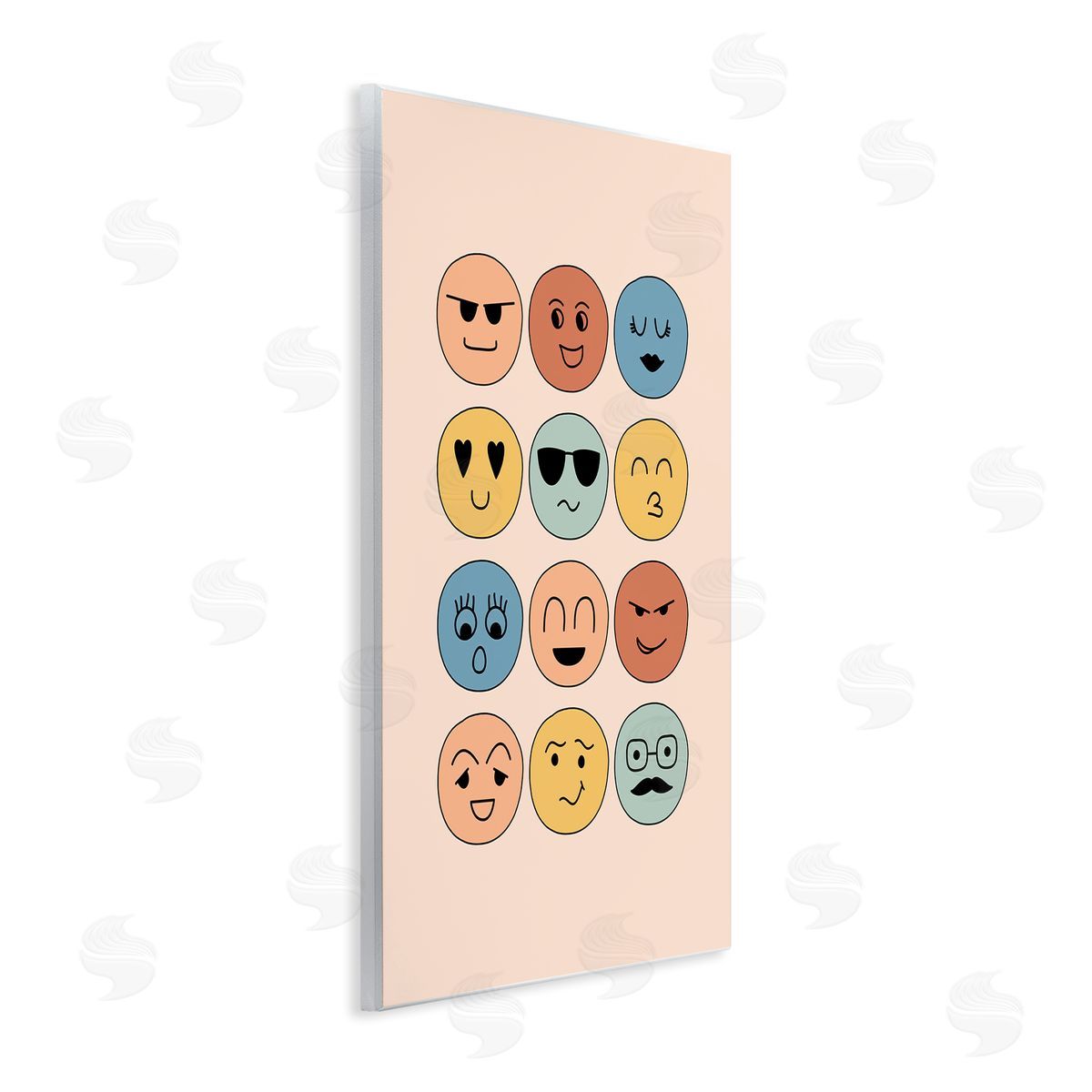 JJ Design House LLC Varied Expressive Faces Wooden Wall Plaque Art Print
