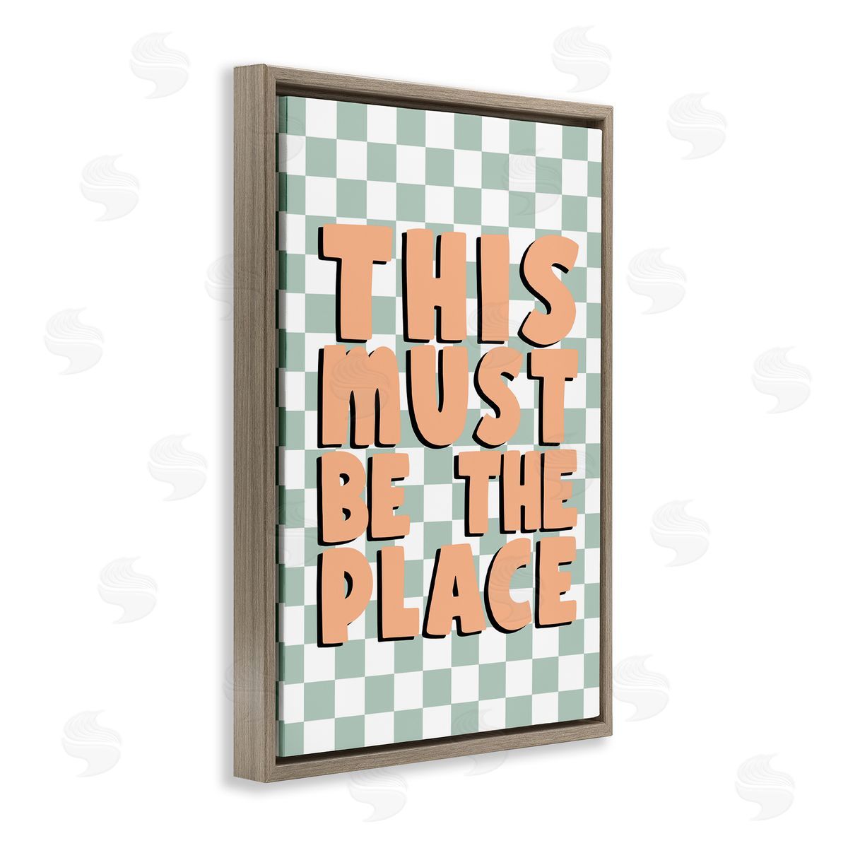 JJ Design House LLC Retro Must Be The Place Brown Floating Frame Canvas Wall Art Print
