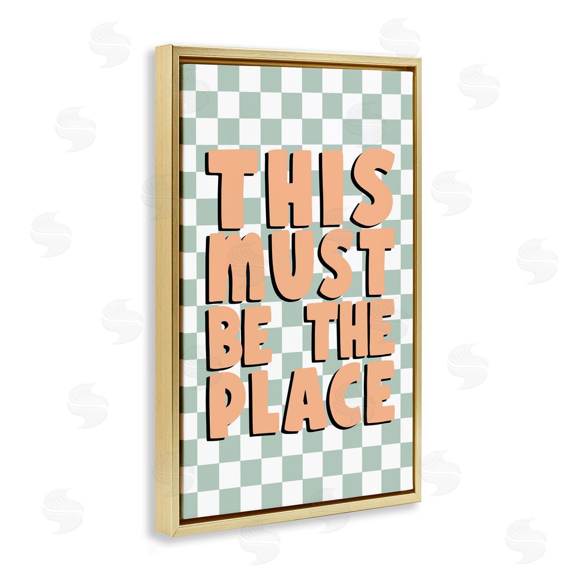 JJ Design House LLC Retro Must Be The Place Gold Floating Frame Canvas Wall Art Print