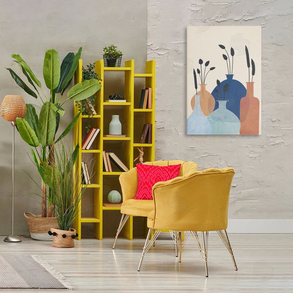 JJ Design House LLC Plant Sprigs Vases Canvas Wall Art Print in Room