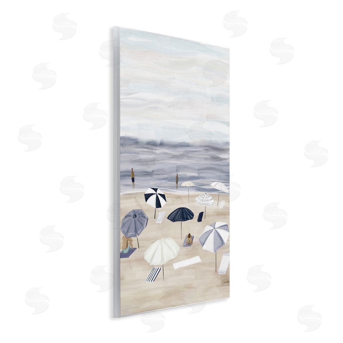 JJ Design House LLC Summer Beach Umbrellas Wooden Wall Plaque Art Print