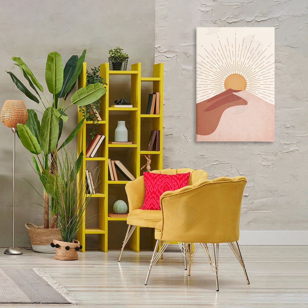 JJ Design House LLC Sand Dune & Sun Rays Canvas Wall Art Print in Room
