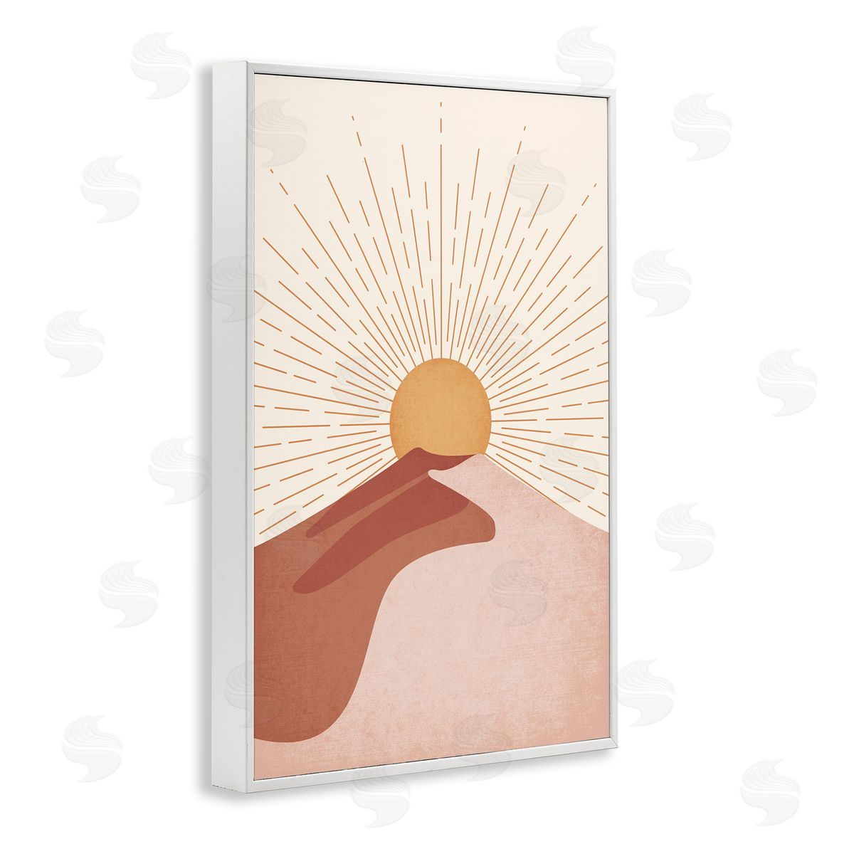 JJ Design House LLC Sand Dune & Sun Rays White Framed Giclee Wall Art Print