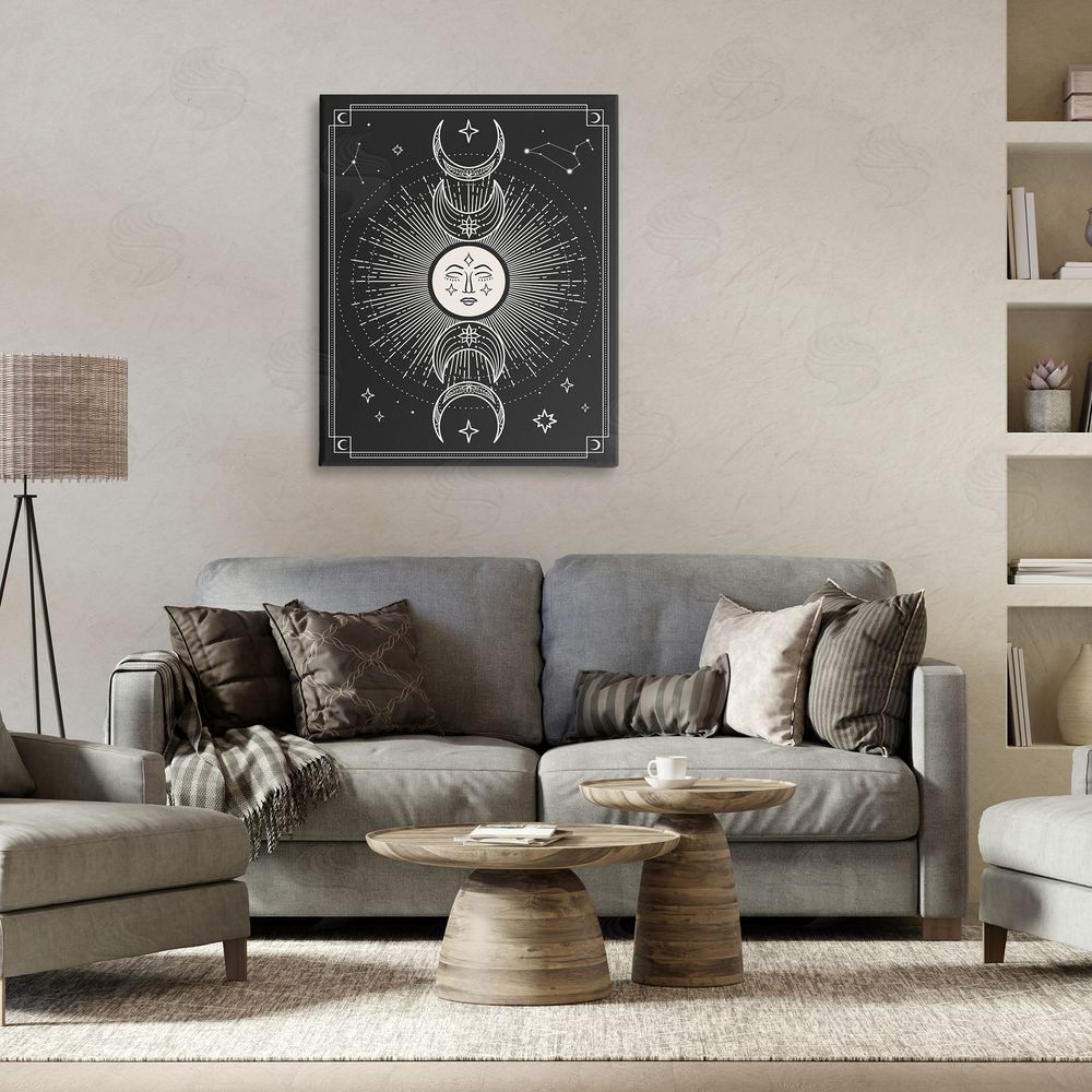 JJ Design House LLC Moon Cycle Pattern Canvas Wall Art Print in Room