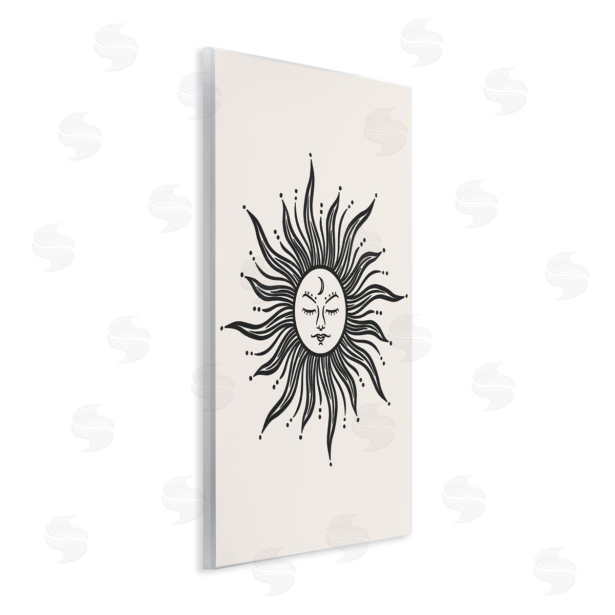 JJ Design House LLC Cream & Black Sun Wooden Wall Plaque Art Print