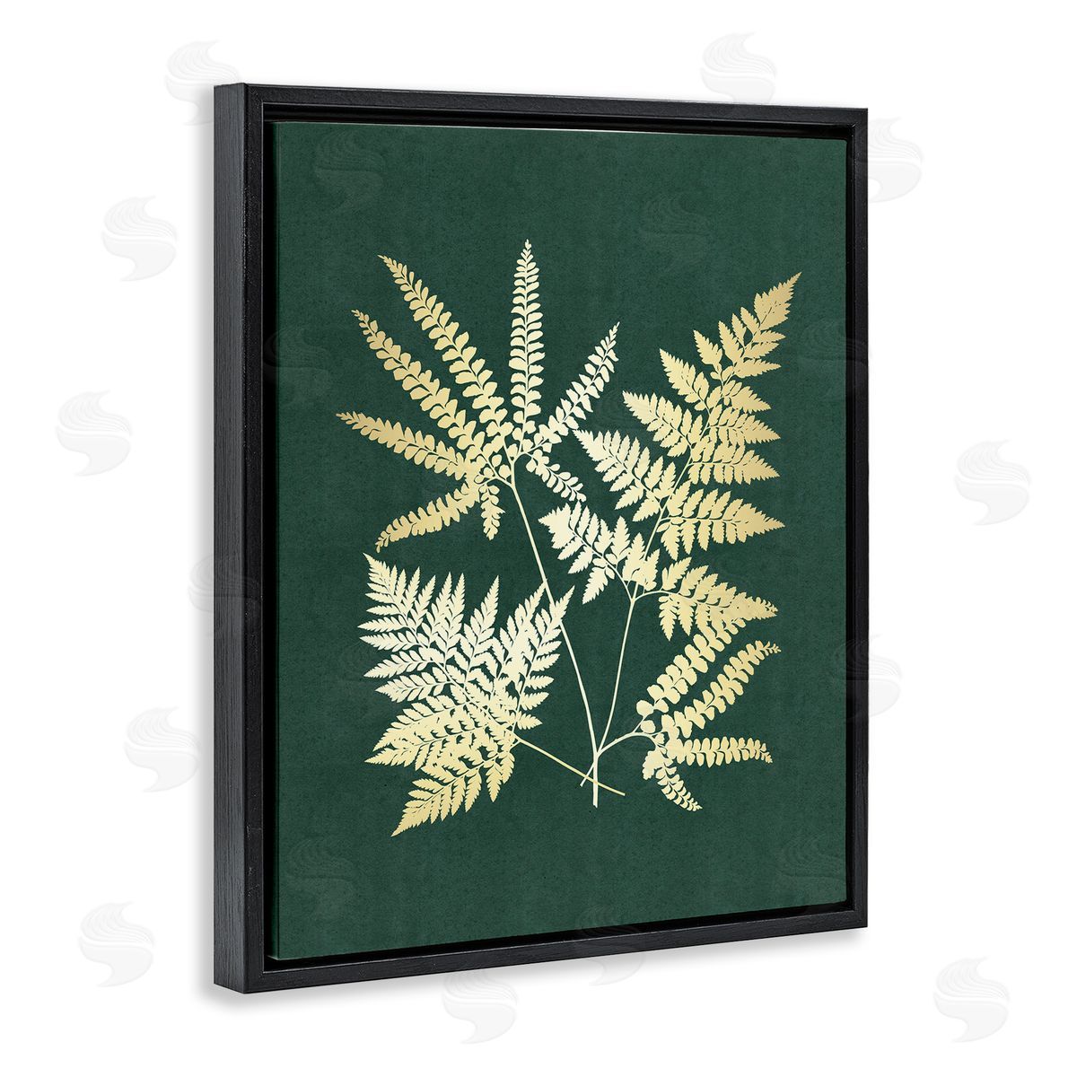 JJ Design House LLC Gilded Fern Leaves Black Floating Frame Canvas Wall Art Print