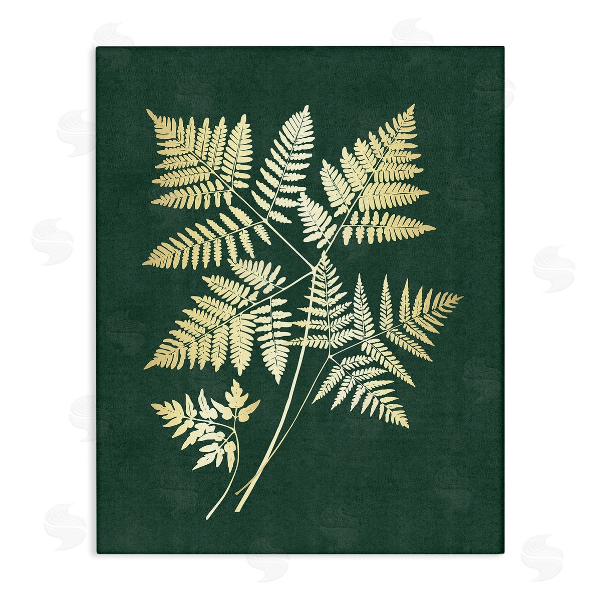 JJ Design House LLC Fern Leaves on Green Canvas Wall Art Print