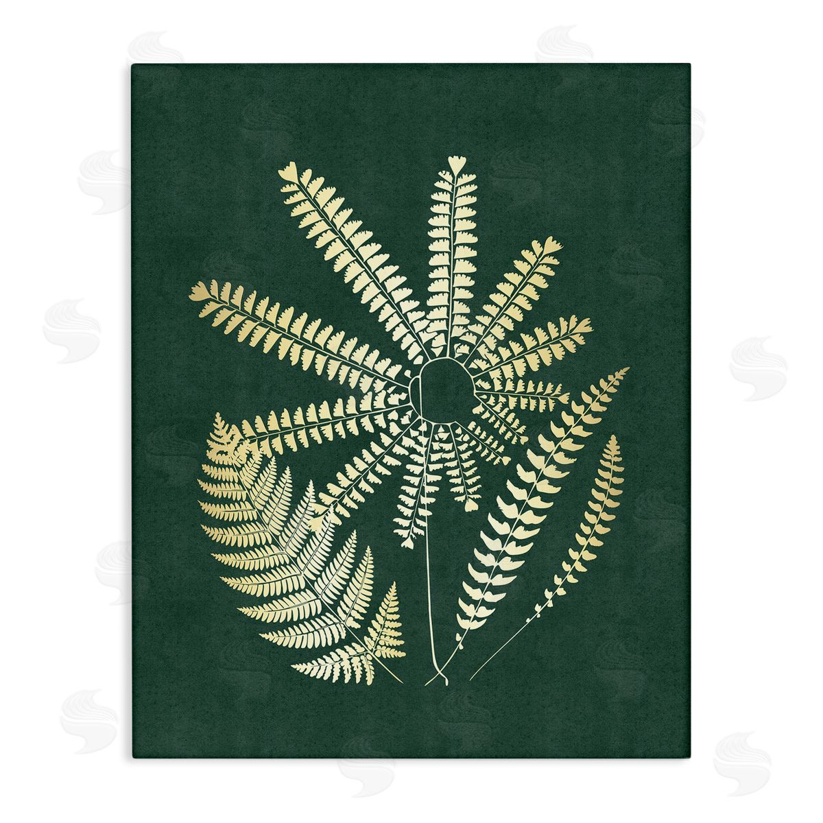 JJ Design House LLC Fern Sprigs Flower Shape Canvas Wall Art Print