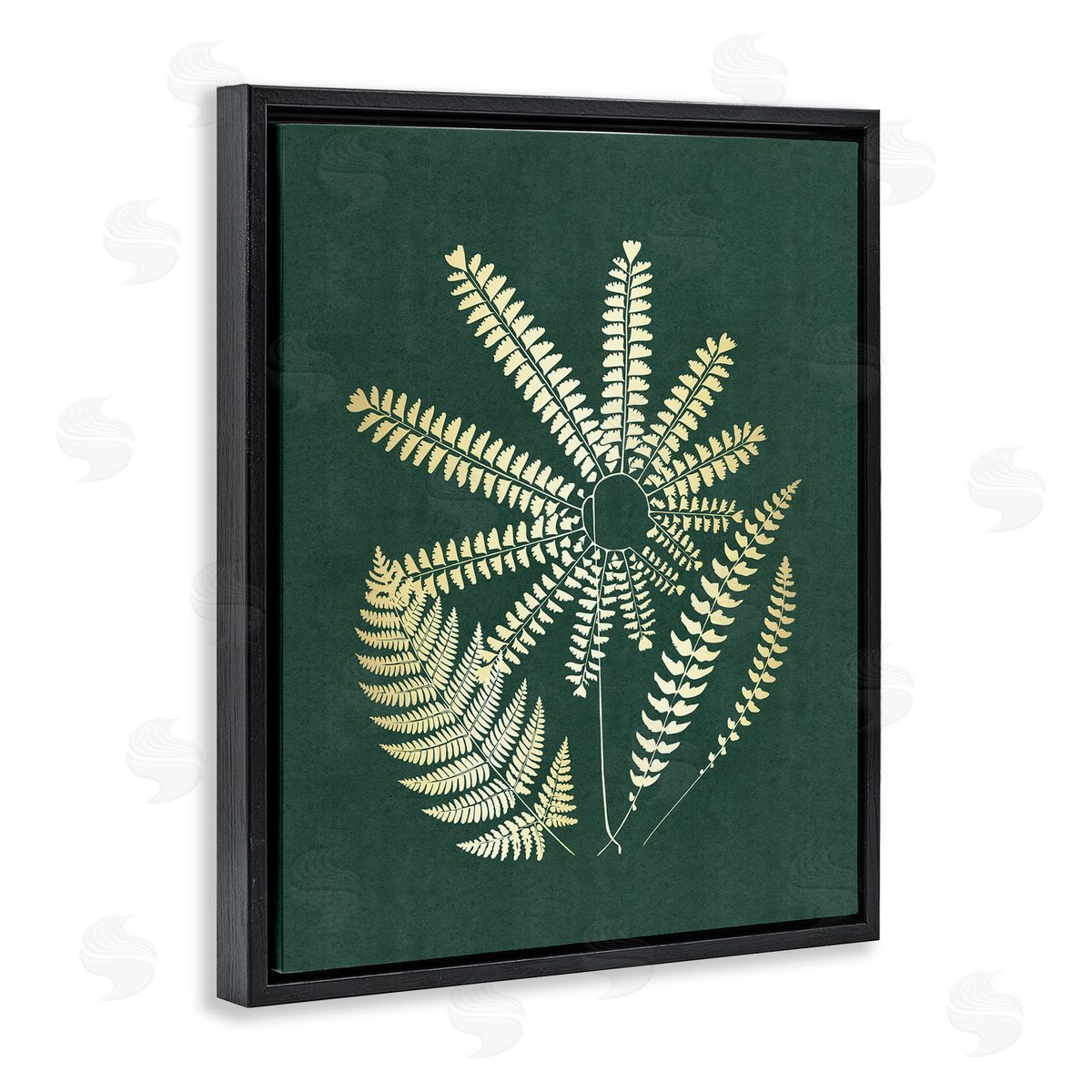 JJ Design House LLC Fern Sprigs Flower Shape Black Floating Frame Canvas Wall Art Print