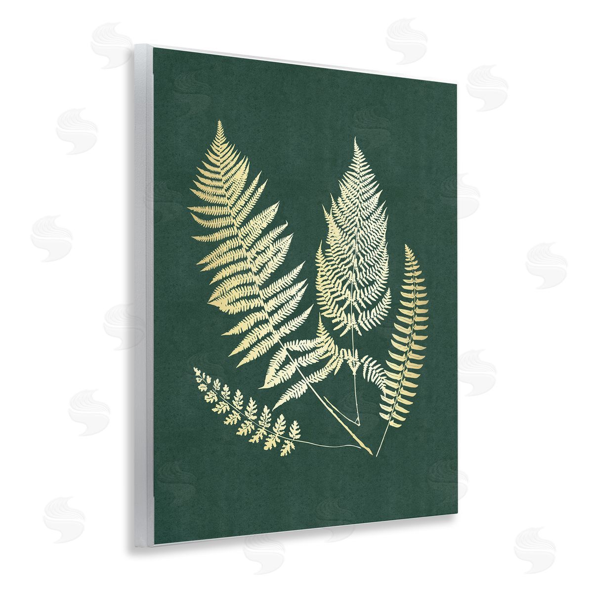 JJ Design House LLC Gilded Fern Sprigs Wooden Wall Plaque Art Print