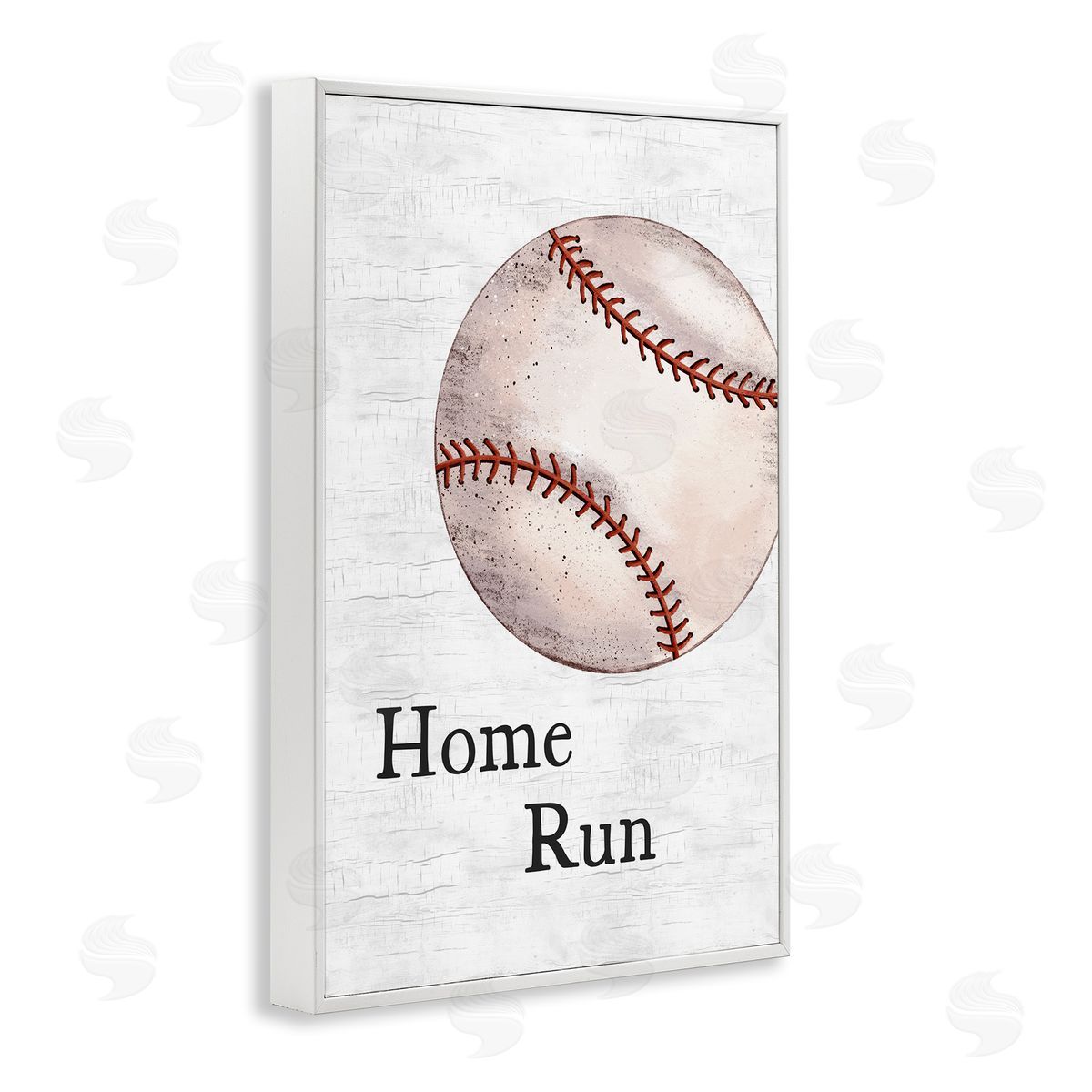 JJ Design House LLC Home Run Baseball White Framed Giclee Wall Art Print