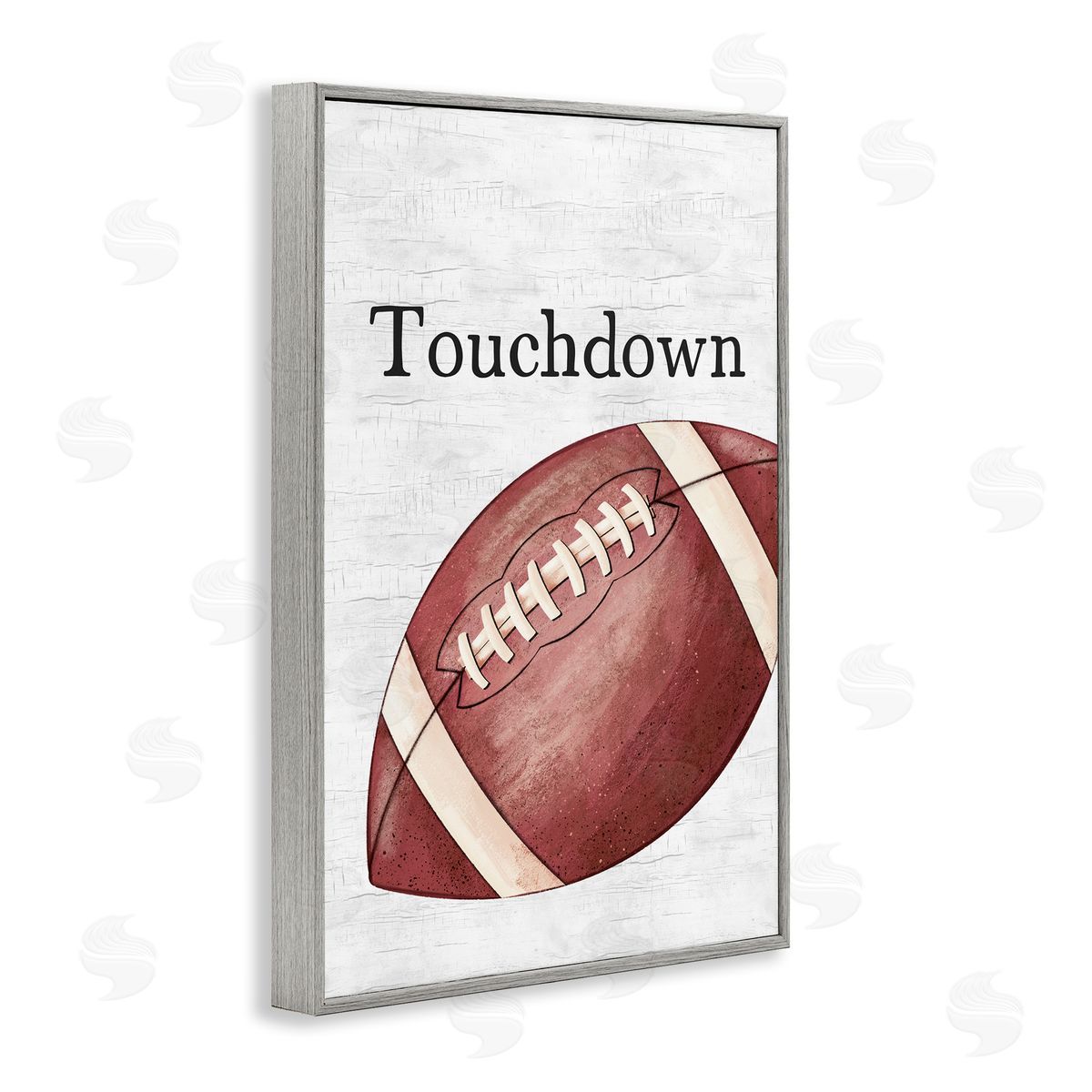 JJ Design House LLC Touchdown with Football Gray Framed Giclee Wall Art Print