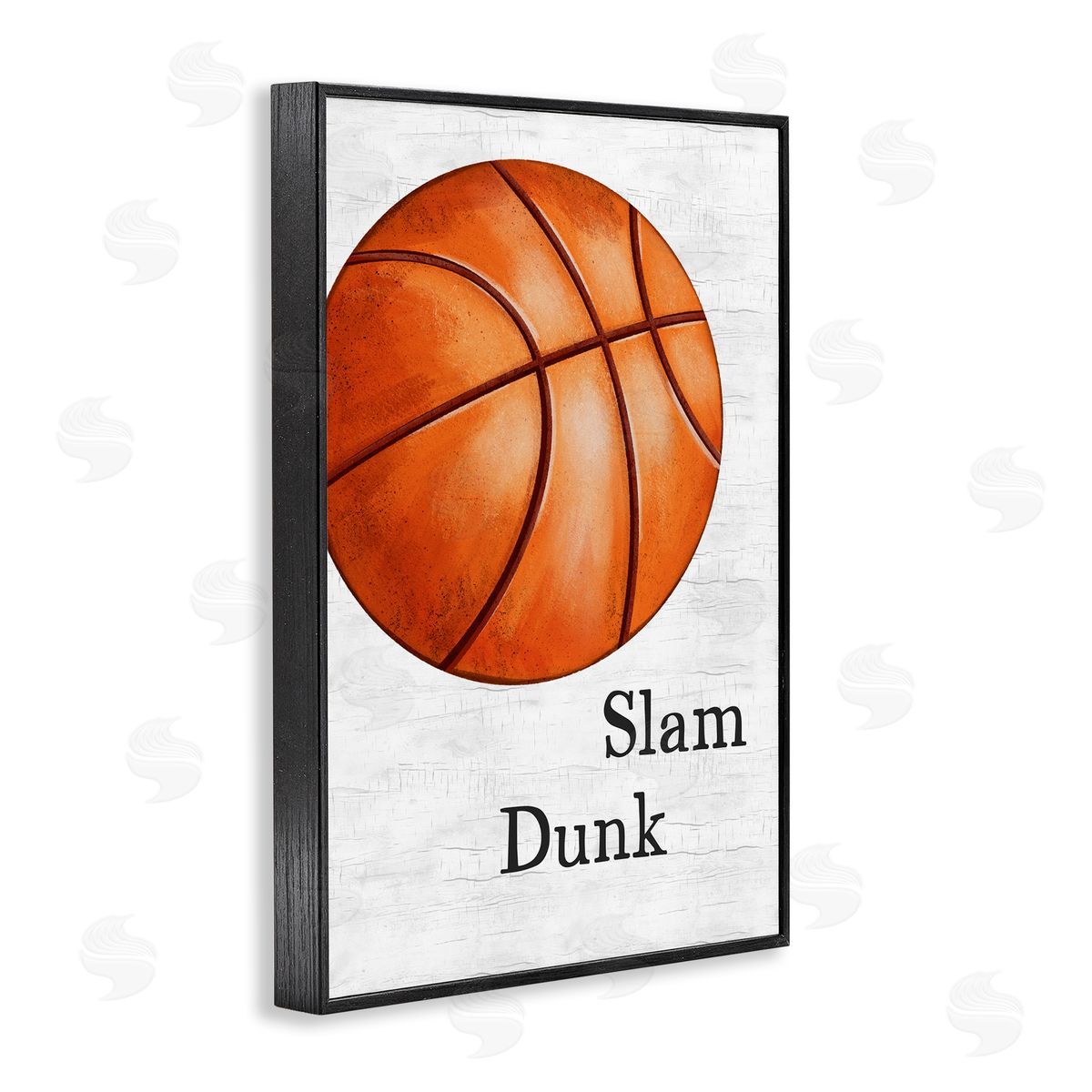 JJ Design House LLC Slam Dunk Basketball Black Framed Giclee Wall Art Print