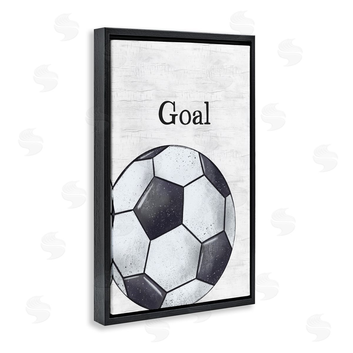 JJ Design House LLC Soccer Ball Goal Black Floating Frame Canvas Wall Art Print