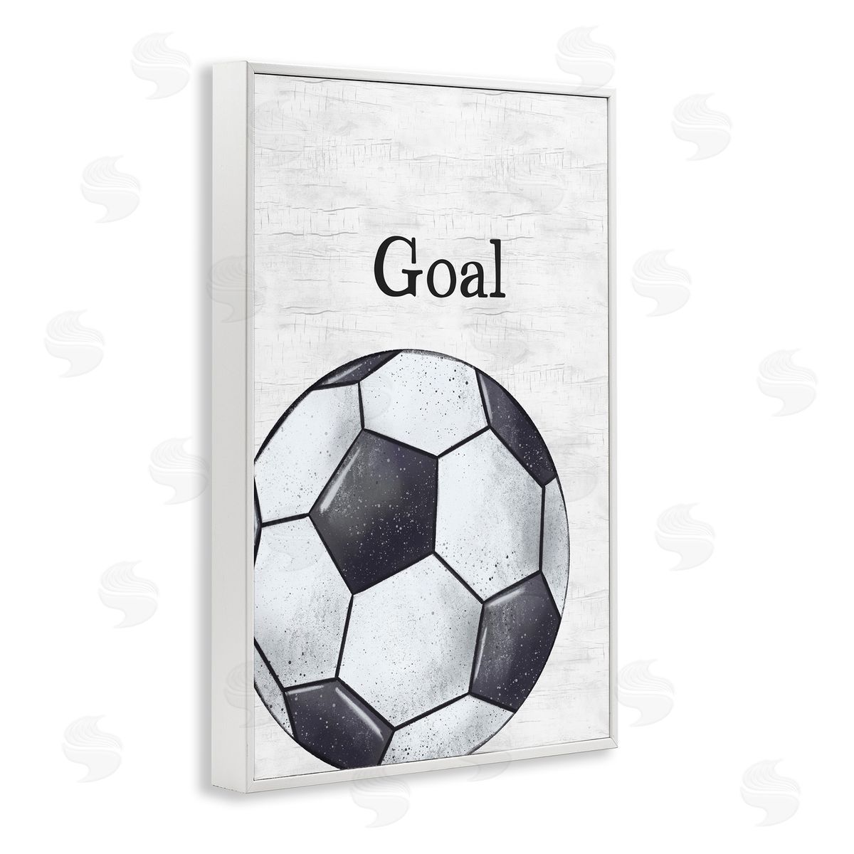 JJ Design House LLC Soccer Ball Goal White Framed Giclee Wall Art Print