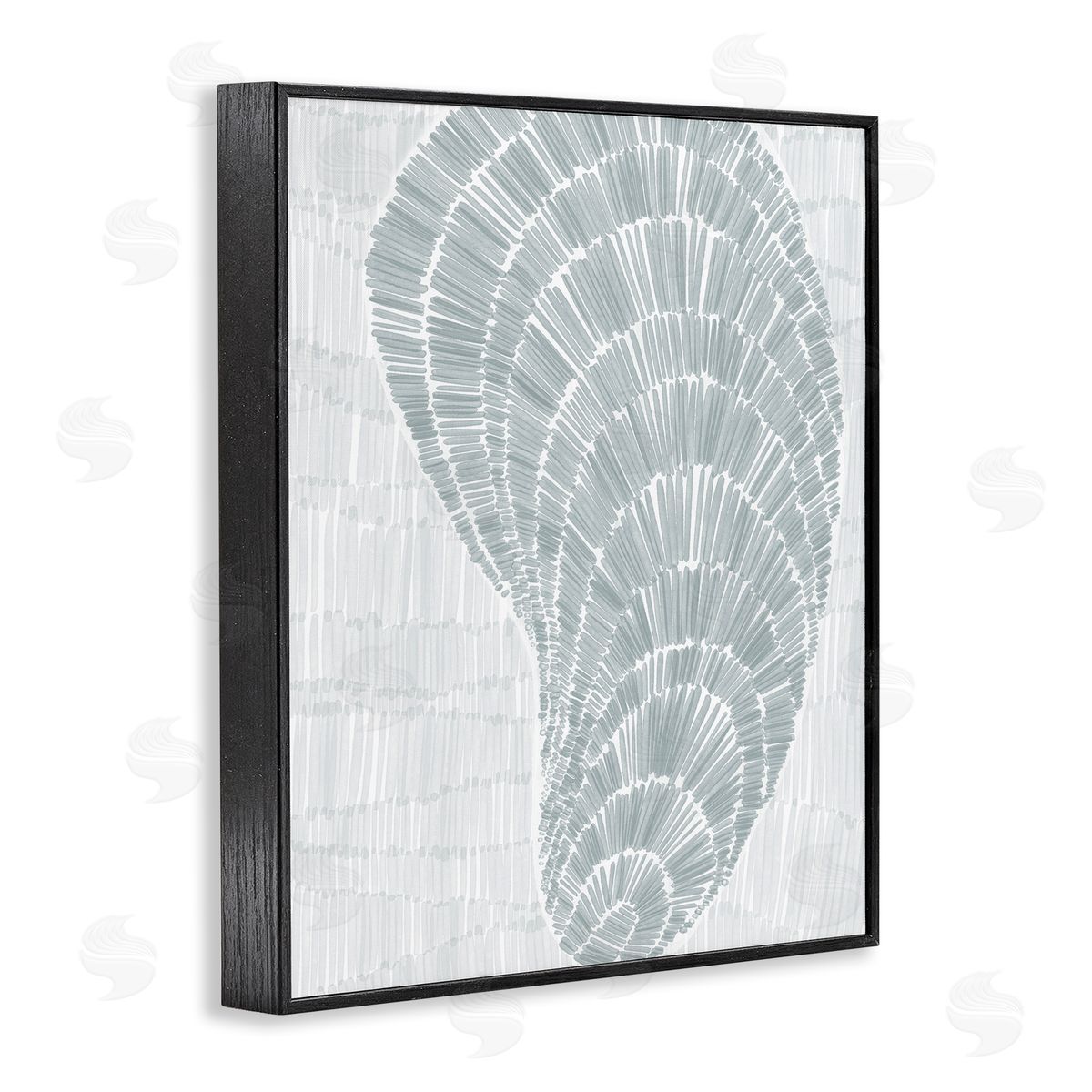 Jetty Home LLC Sketched Oyster Shell Black Framed Giclee Wall Art Print