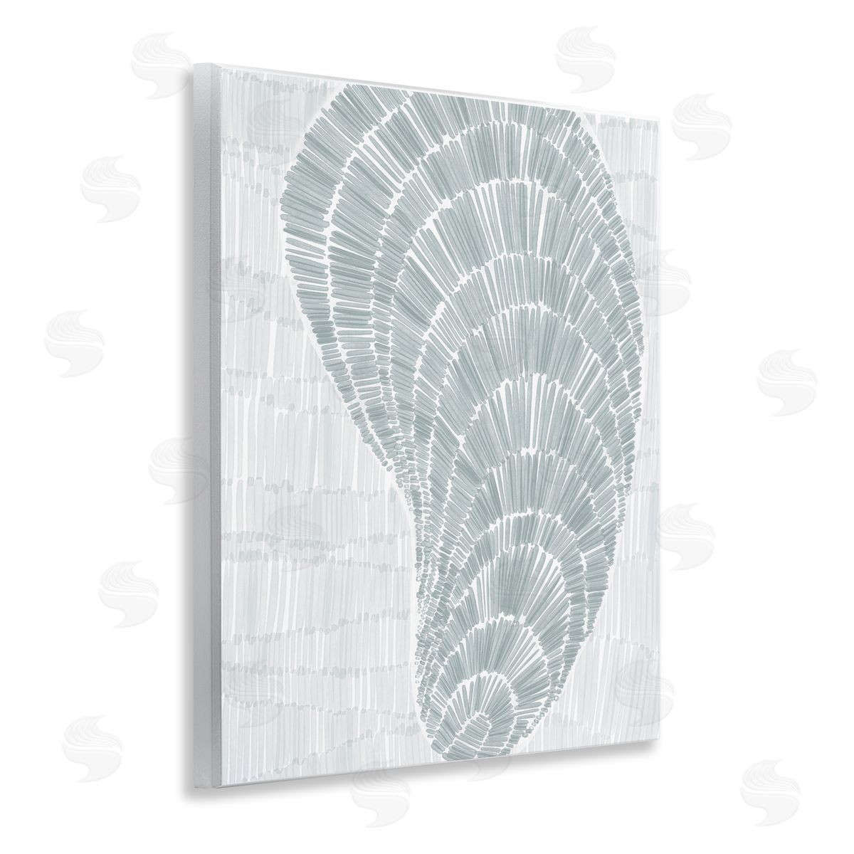 Jetty Home LLC Sketched Oyster Shell Wooden Wall Plaque Art Print