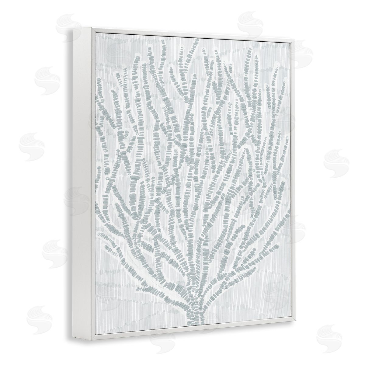 Jetty Home LLC Sketched Coral Sprigs White Framed Giclee Wall Art Print