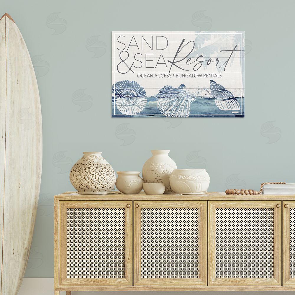Fluidity/PDR LLC. Sand & Sea Resort Canvas Wall Art Print in Room