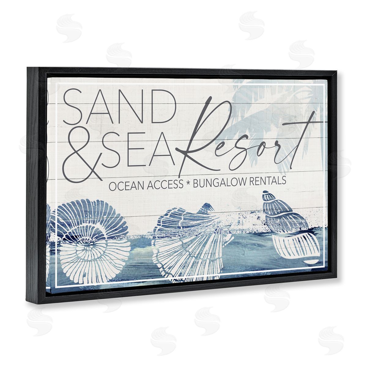Fluidity/PDR LLC. Sand & Sea Resort Black Floating Frame Canvas Wall Art Print