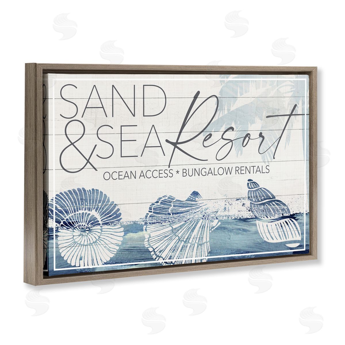 Fluidity/PDR LLC. Sand & Sea Resort Brown Floating Frame Canvas Wall Art Print