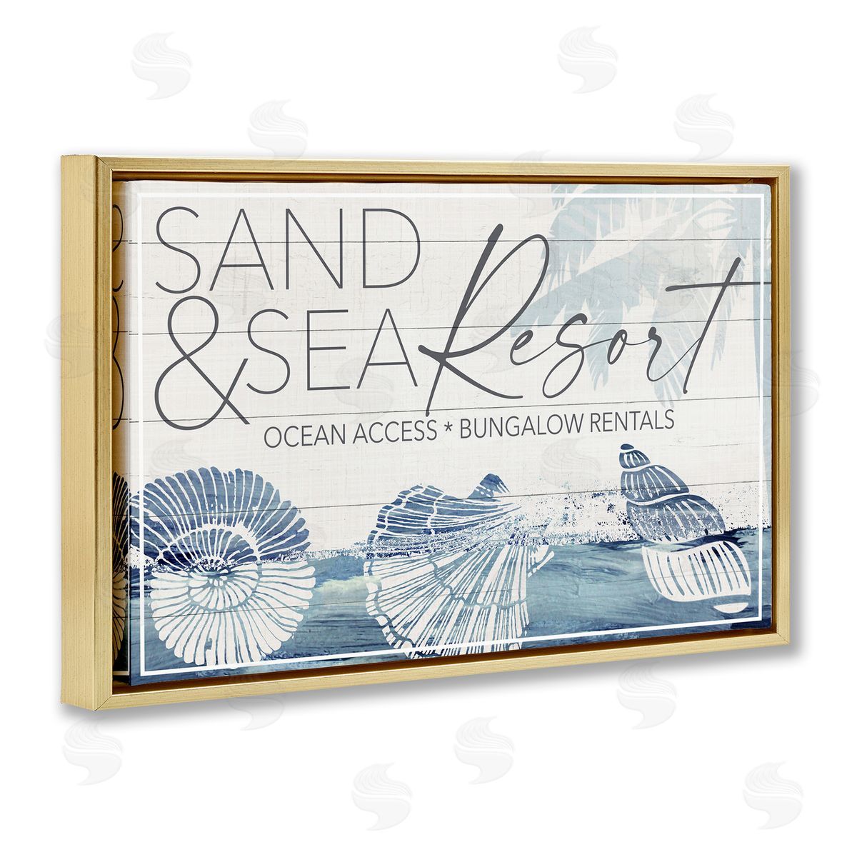 Fluidity/PDR LLC. Sand & Sea Resort Gold Floating Frame Canvas Wall Art Print