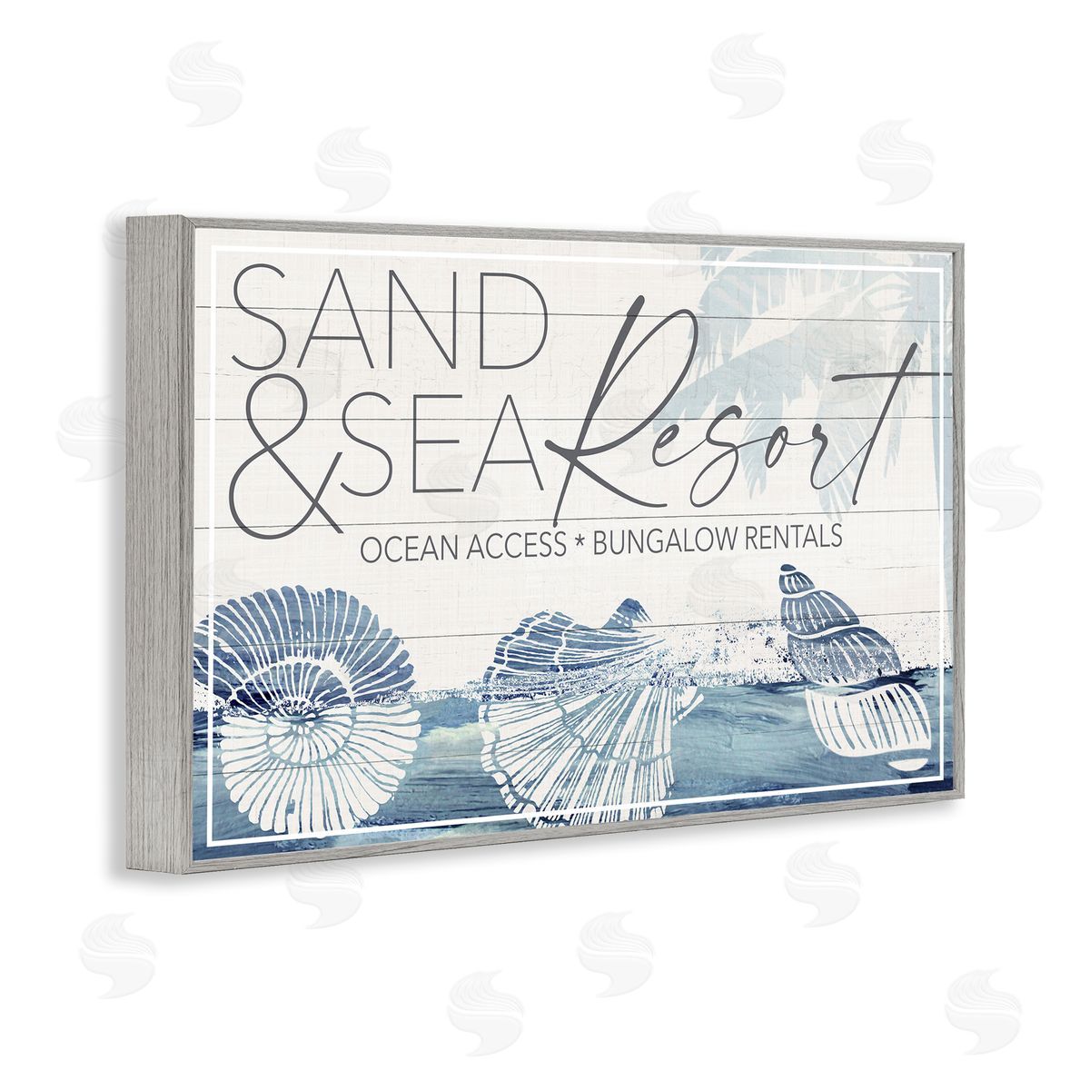 Fluidity/PDR LLC. Sand & Sea Resort Gray Framed Giclee Wall Art Print