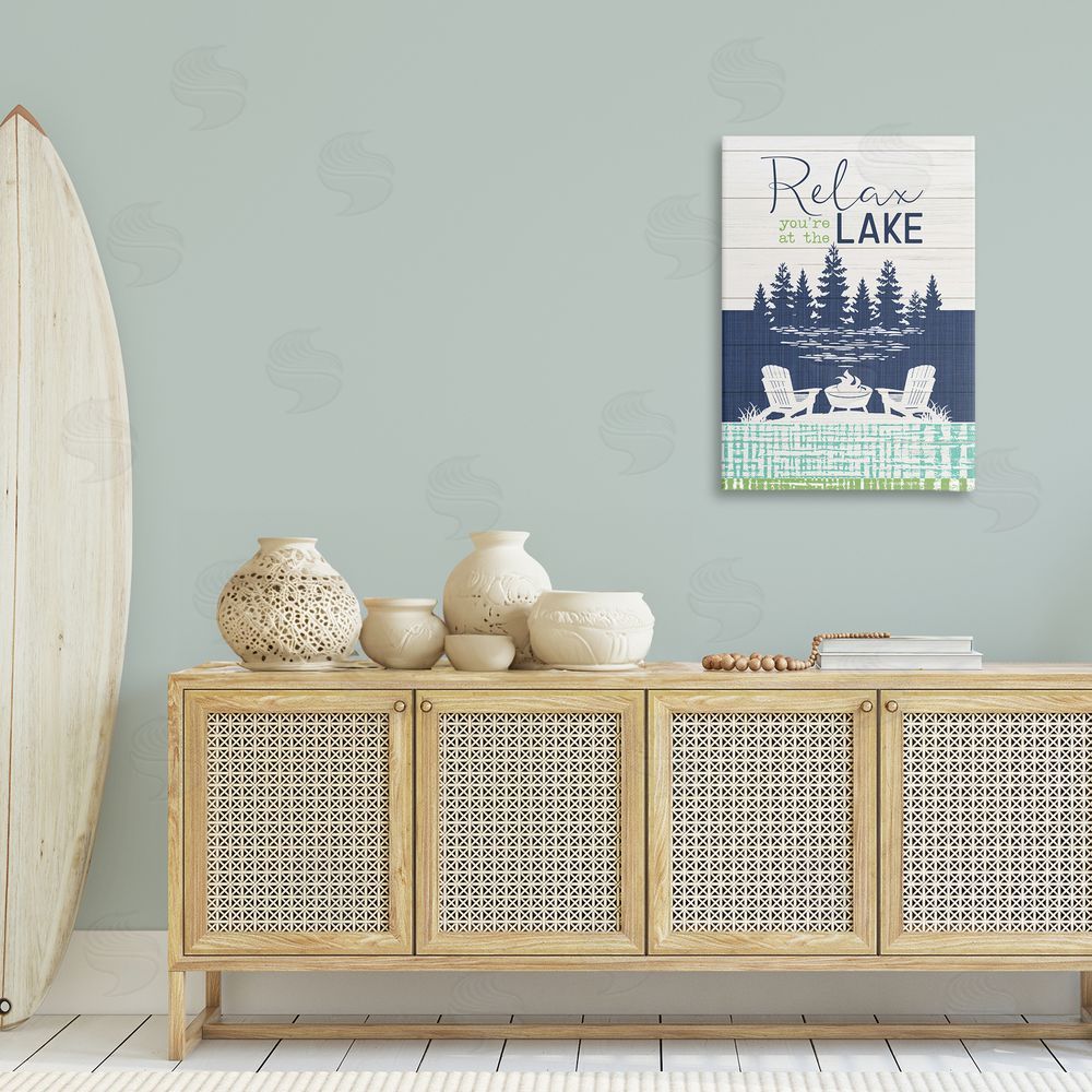Fluidity/PDR LLC. Relax at Lake Rustic View Canvas Wall Art Print in Room