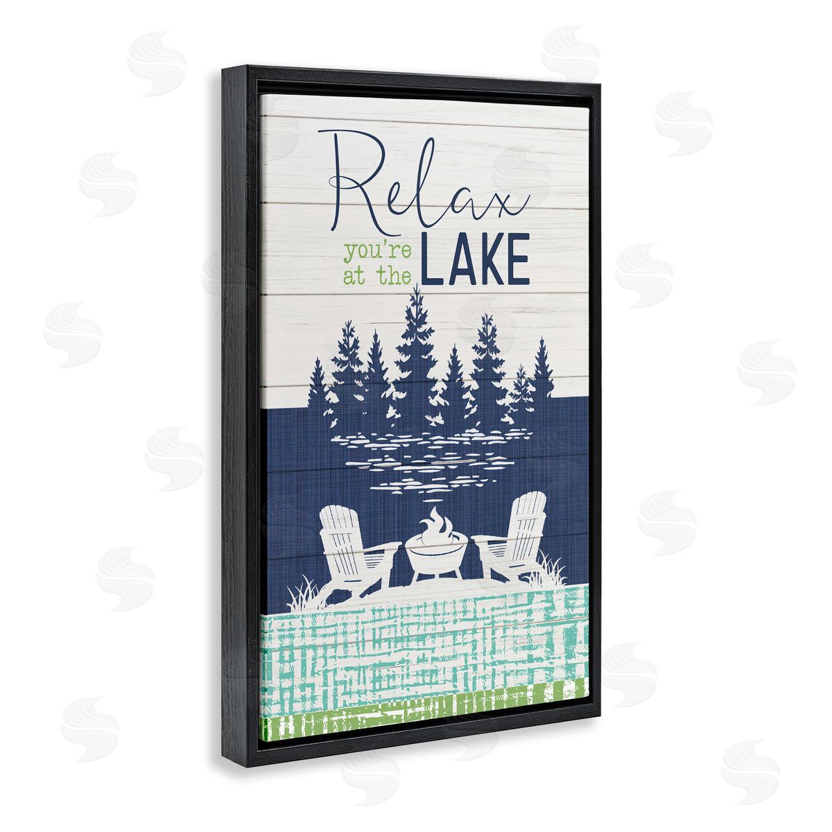 Fluidity/PDR LLC. Relax at Lake Rustic View Black Floating Frame Canvas Wall Art Print