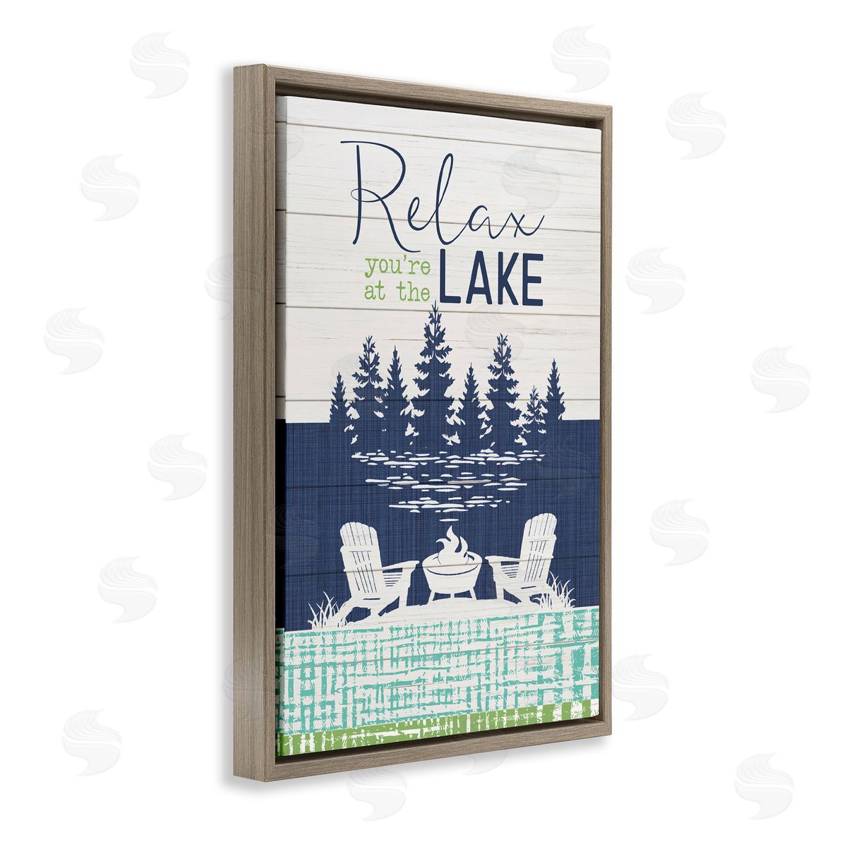 Fluidity/PDR LLC. Relax at Lake Rustic View Brown Floating Frame Canvas Wall Art Print