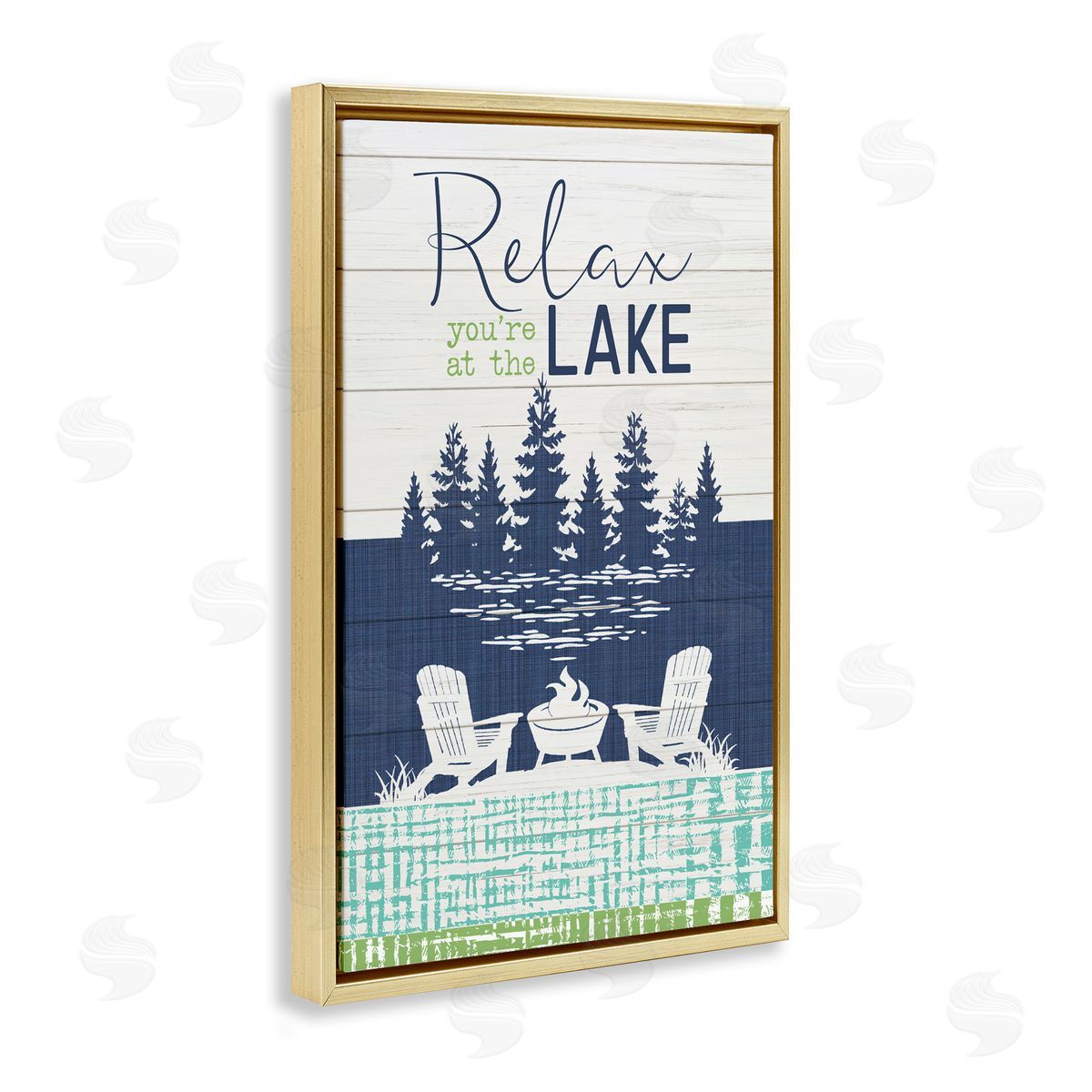Fluidity/PDR LLC. Relax at Lake Rustic View Gold Floating Frame Canvas Wall Art Print