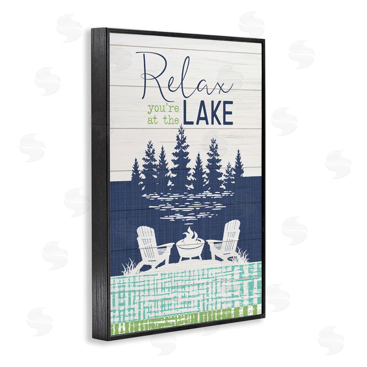 Fluidity/PDR LLC. Relax at Lake Rustic View Black Framed Giclee Wall Art Print