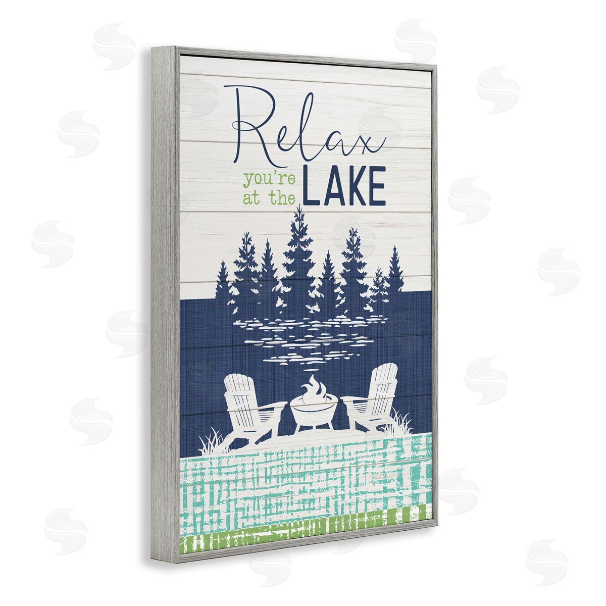 Fluidity/PDR LLC. Relax at Lake Rustic View Gray Framed Giclee Wall Art Print