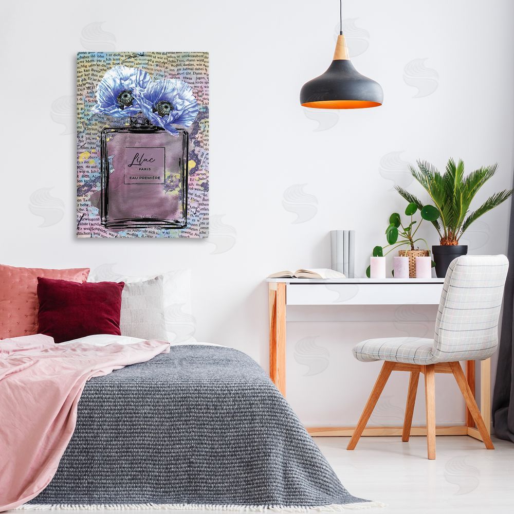 Yvonne Coleman Burney Lilac Perfume with Blossoms Canvas Wall Art Print in Room