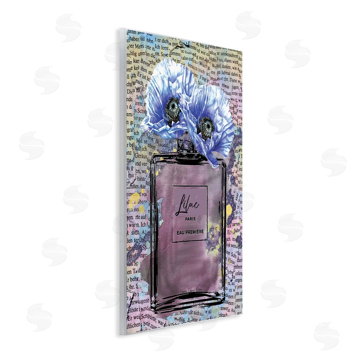 Yvonne Coleman Burney Lilac Perfume with Blossoms Wooden Wall Plaque Art Print