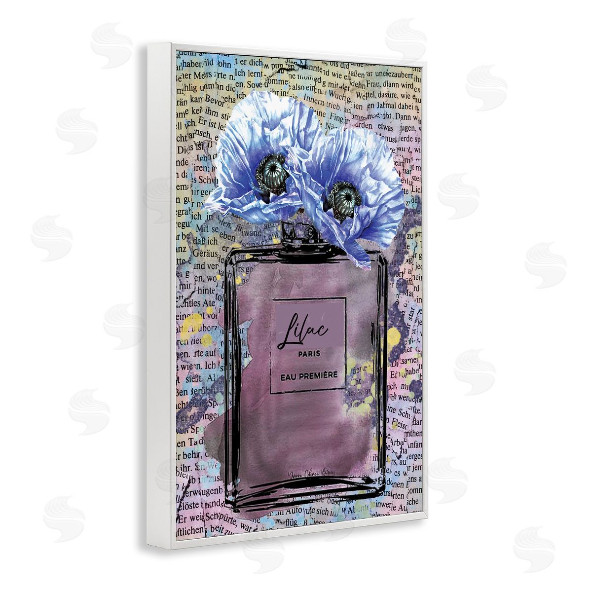 Yvonne Coleman Burney Lilac Perfume with Blossoms White Framed Giclee Wall Art Print