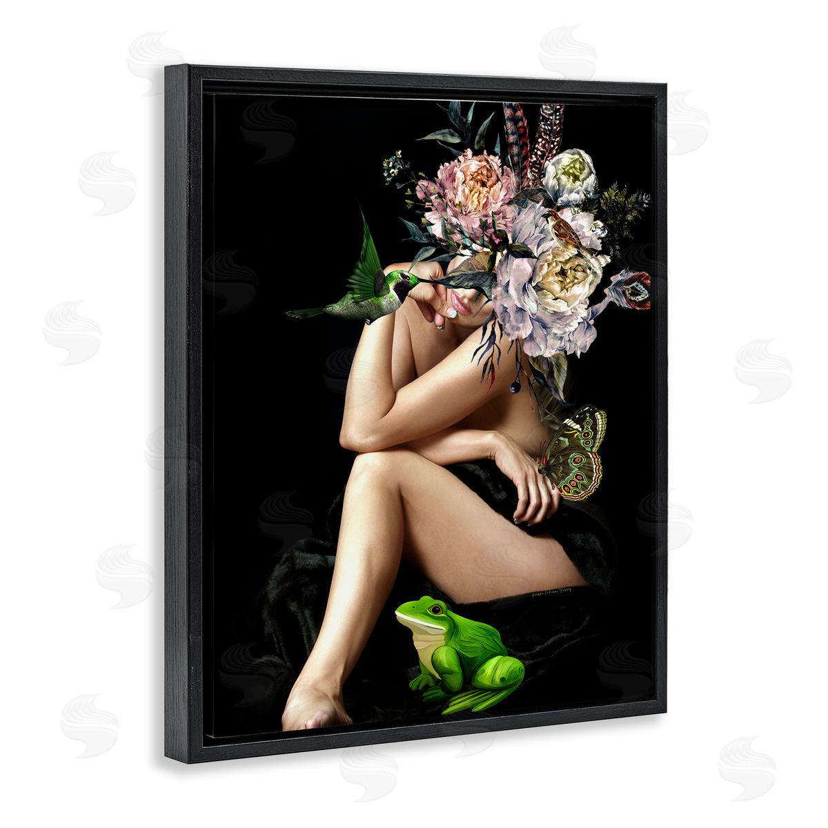 Yvonne Coleman Burney Midnight Elevations Portrait Black Floating Frame Canvas Wall Art Print